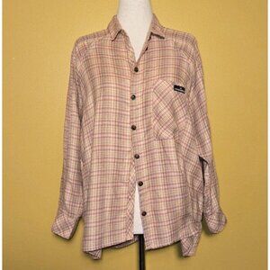 Urban Outfitters BDG Women Plaid Flannel Shirt Med Oversized Hilo Orange 003/47